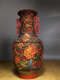 彩绘漆器花瓶摆件