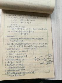 中医手抄，中医基础，三本书合订。进修班，吴长权。