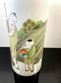 精美出售民国时期粉彩人物帽筒 景德镇