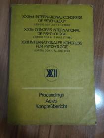 ProceedIngs of the XXIInd International Congress of Psychology