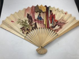 70年代折扇~莺莺听琴，