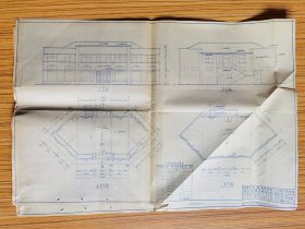 66年  巢县新华书店营业楼建筑设计图纸  一组