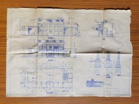 64年  贵池县新华书店建筑设计图纸  一组