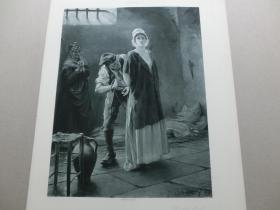 【百元包邮】《夏洛蒂·科黛》（CHARLOTTE CORDAY）1888年 照相版画 纸张尺寸约41.3×28.8厘米 （货号T001632）