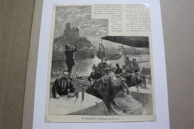 【百元包邮】《蜜月之旅》(die hochzeitsreise) 1899年 小幅木刻版画   卡纸尺寸约29.7×21厘米   （货号501313）