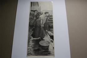 【百元包邮】《在威尼斯》（In Venedig）  1897年 小幅木刻版画  卡纸尺寸约29.7×42厘米   （货号501000）