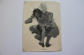 【百元包邮】    《艾拉-胡》（erra hu）   1893年       小幅木刻版画     卡纸尺寸29.7×21厘米   （货号501527）