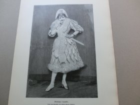 【百元包邮】《美女饰演丑角》(Weiblicher Harlekin)  1894年，木刻版画， 纸张尺寸约41×28厘米。皮埃尔·卡列尔·贝劳斯画了许多歌剧演员的肖像画。皮埃尔·卡列尔·贝劳斯的父亲是雕刻家，其兄弟是画家。　皮埃尔·卡列尔·贝劳斯就像他的父亲一样，绘画作品主要是描绘女性。1889年皮埃尔·卡列尔·贝劳斯参加了世界博览会，并获得了一枚银牌。