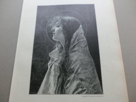 【百元包邮】《女神》（Madonna）1892年，大幅木刻版画， 纸张尺寸约41×28厘米。