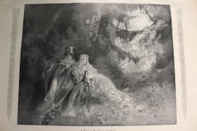 【百元包邮】《唐豪瑟和维纳斯》（Tannhäuser und Venus）    1904年     平板印刷版画     纸张尺寸约41×28厘米   （货号501652）
