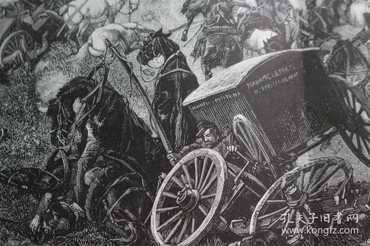 【百元包邮】《沃特之战》 （nach der schlacht von wörth）  1881年     巨幅木刻版画尺寸约 54×41厘米  （货号501462）