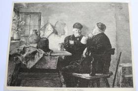 【百元包邮】《精明的政治家》（scharfsinnige politiker） 1897年 小幅木刻版画 卡纸尺寸29.7×21厘米     （货号500963）