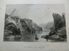 【百元包邮】 1840年代《肇庆府,羚羊峡》 中国题材钢版画 托马斯.阿罗姆 (Thomas Allom)作品 纸张尺寸约27×20.5厘米