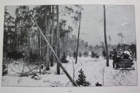【百元包邮】《狩猎麋鹿》（Elchjagd）   1893年     木口木刻版画       尺寸约 28×41厘米  （货号501492）