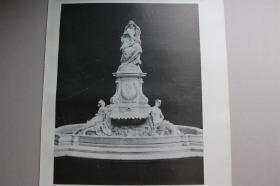 【百元包邮】《纽约的罗蕾莱喷泉(海涅纪念碑) 》（DER LORELEY BRUNNEN FÜR NEW YORK）   1897 年   平版印刷画      尺寸约 41*28厘米 （货号500908）
