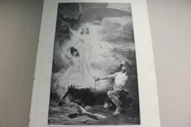 【百元包邮】《圣安东尼的诱惑》（Die Versuchung des heiligen Antonius）   1904年     木刻版画     纸张尺寸约41×28厘米   （货号501607）