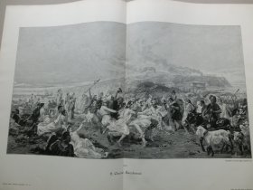 【百元包邮】《狂欢，载歌载舞》（Bacchanal）1893年，大幅木刻版画， 纸张尺寸约56×41厘米。