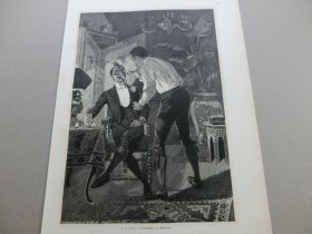 【百元包邮】《万圣节之夜的假面舞会》（Vorbereitungen zum Maskenfest）1892年，大幅木刻版画， 纸张尺寸约41×28厘米。出自19世纪西班牙法国画家， Eugene Theophile Tellier（1852–1938）的绘画作品