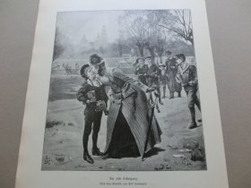 【百元包邮】《新学期开学第一天》（Der Erste Schulgang）1894年，木刻版画， 纸张尺寸约41×28厘米。出自19世纪丹麦画家，埃里克·亨宁森（Erik Henningsen，1855–1930）的绘画作品