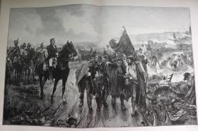 【百元包邮】巨幅《面对法军铁骑的赫罗纳人民，1809》（Die Uebergabe von Gerona. 1809）   1890年巨幅木刻版画   尺寸约41*56厘米      （货号501973）