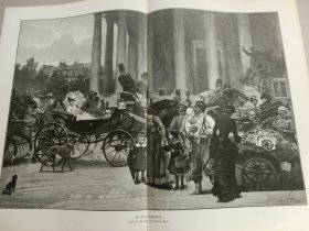【百元包邮】《巴黎寓言：两个世界》（Die beiden Schwestern）1885年，大幅木刻版画， 纸张尺寸约56×41厘米。出自19世纪瑞士画家，查尔斯·西永（Charles Giron，1850–1914）的粉彩画作品，该画作突出反映了19世纪工业革命以来，法国社会贫富悬殊的社会现实。