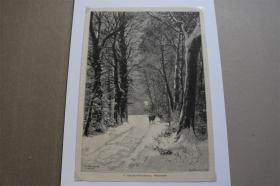 【百元包邮】《冬日》（winterabend） 1890年小幅木刻版画  卡纸尺寸约21*29.5厘米      （货号502042）