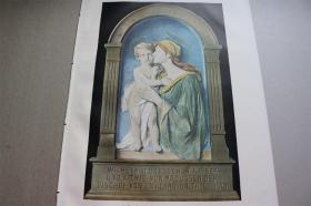 【百元包邮】《麦当娜陶瓷肖像 》（keramisches madonnenbildnis）    1904年     平板彩色印刷版画     纸张尺寸约41×28厘米   （货号501641）