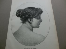 【百元包邮】《保罗·萨姆恩所作的头部习作》（Studienkopf von paul Thumann） 1882年木刻版画， 纸张尺寸约41×28厘米。出自德国画家，Paul Thumann（1834–1908）的绘画作品
