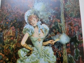 【百元包邮】《身着华托服的女郎》（A la Watteau） 1894年，彩色平版印刷画， 纸张尺寸约41×28厘米。