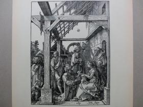 【百元包邮】 大幅 丢勒（Albrecht Dürer）作品系列之125 木刻版画 1910年代 木刻版画 纸张尺寸约47.8×34厘米