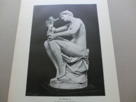 【百元包邮】《雕刻·美女与天使》（Die Bildhauerin）1894年，木刻版画， 纸张尺寸约41×28厘米。