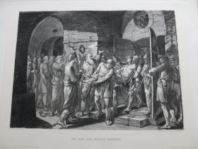 【百元包邮】《他战胜了地狱》（ ER HAT DIE HÖLLE BESIEGT）1886年 铜凹版腐蚀版画 纸张尺寸约38.3×29厘米（货号DGK0258）