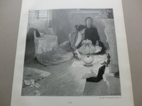 【百元包邮】《无助的女人》（Das Opfer） 1893年，木刻版画， 纸张尺寸约41×28厘米。