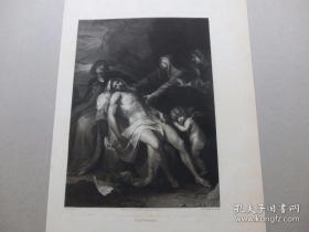 【百元包邮】《安东尼·凡·戴克作品·Christi Beweinung》1879年 腐蚀凹版画 纸张尺寸约34×25.1厘米（货号DGK0240）