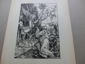 【百元包邮】 大幅 丢勒（Albrecht Dürer）作品系列之45 《天使报喜》 木刻版画 1910年代 木刻版画 纸张尺寸约47.8×34厘米