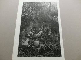 【百元包邮】《风景画：森林交响曲》（Zigeunerconcert im Wald）1880年，木刻版画， 纸张尺寸约41×28厘米。出自19世纪匈牙利画家、版画家，埃默里奇·伊姆雷·格雷格斯（Emerich Imre Greguss，1856–1910）的原创木刻作品