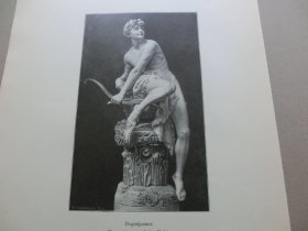 【百元包邮】《弓箭手》(Bogenspanner)   1894年，木刻版画， 纸张尺寸约41×28厘米。出自德国著名雕刻家，Gustav Heinrich Eberlein（1847–1926）的雕塑作品。