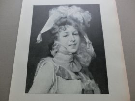 【百元包邮】《皮耶特》(Pierette) 1892年，大幅木刻版画， 纸张尺寸约41×28厘米。出自英国画家,埃塞尔·赖特 （Ethel Wright,1866-1939）油画作品