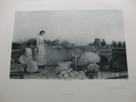 【百元包邮】《巴黎的黄昏》（TWILIGHT IN PARIS）1888年 照相版画 纸张尺寸约41.3×28.8厘米 （货号T001635）