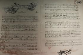 【百元包邮】巨幅《Rich .wintzer 作曲家》（componist von rich .wintzer）   1890年巨幅平版印刷画   尺寸约41*56厘米      （货号501986）