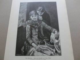 【百元包邮】《闺蜜私语》（Ein Geheimnis）1894年，木刻版画， 纸张尺寸约41×28厘米。