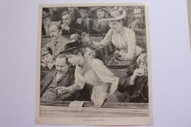 【百元包邮】《auf der vierten galerie》（auf der vierten galerie） 1893年      小幅平板印刷画   卡纸尺寸29.7×21厘米   （货号501561）