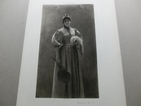 【百元包邮】《 MME. P.女士肖像》（PORTRAIT OF MME. P.）1888年 照相版画 纸张尺寸约41.3×28.8厘米 （货号T001630）