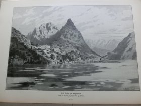 【百元包邮】《卢加诺湖上的瓦尔索达》（Val Solda am Luganersee）1894年，木刻版画， 纸张尺寸约41×28厘米。