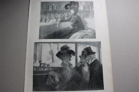 【百元包邮】《女演员》（Pariser Theatertypen）   1902 年平板印刷画  纸张尺寸约41×28厘米 （货号500763）
