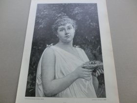 【百元包邮】《束手无策》美女和跌落的鸟巢（Hilflos）1892年，大幅木刻版画， 纸张尺寸约41×28厘米。出自提托·孔蒂（tito conti），1842年生于佛罗伦萨，1924年卒，他是一位意大利画家，他的油画作品主要以描绘服装或历史题材为主。