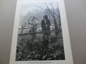 【百元包邮】《恋爱的季节》《Im frühling》 1894年，木刻版画， 纸张尺寸约41×28厘米。出自德国画家，赫尔曼·科赫（Hermann Koch，1836–1919）的绘画作品