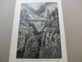【百元包邮】《风景画：巴伐利亚阿尔卑斯山景色》（aus den bayrischen alpen） 1894年，木刻版画， 纸张尺寸约41×28厘米。