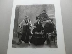 【百元包邮】《四生奏》（A QUARTETTE）1888年 照相版画 纸张尺寸约41.3×28.8厘米 （货号T001628）