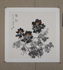 中国美术家协会会员、西泠印社社员刘建伟 清韵 67.5×67.5 镜片